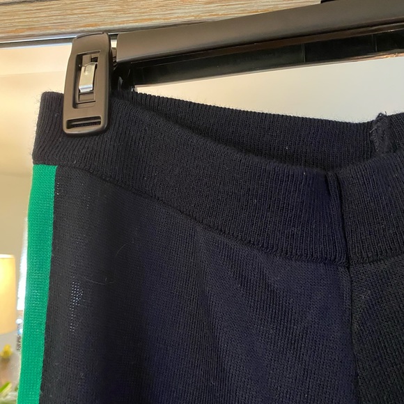 Wide Leg Navy Pants with Green and White Stripes - Picture 6 of 6